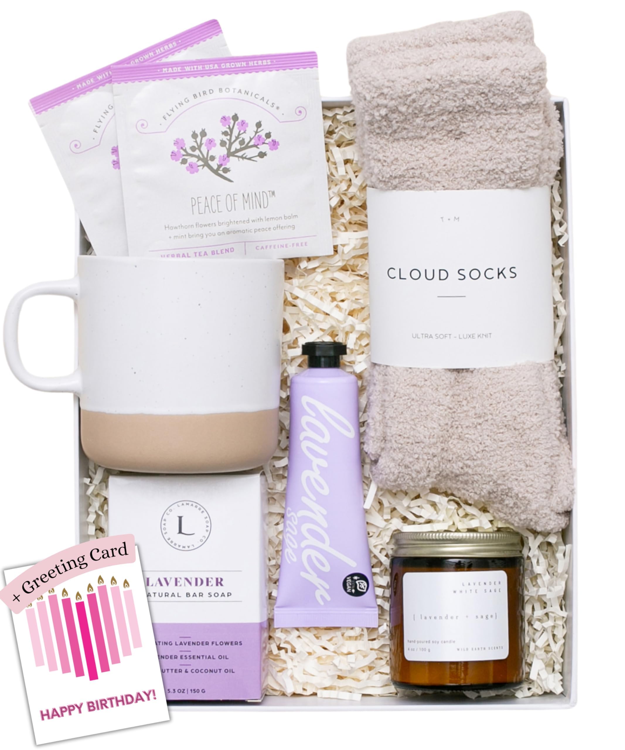 Photo 1 of ** MISSING PARTS**Unboxme Lavender Spa Gift Set - Relaxation Gifts For Women - Get Well Soon Gift Basket with Scented Candle, Bath Bomb, Soap - Perfect for Valentine's Day