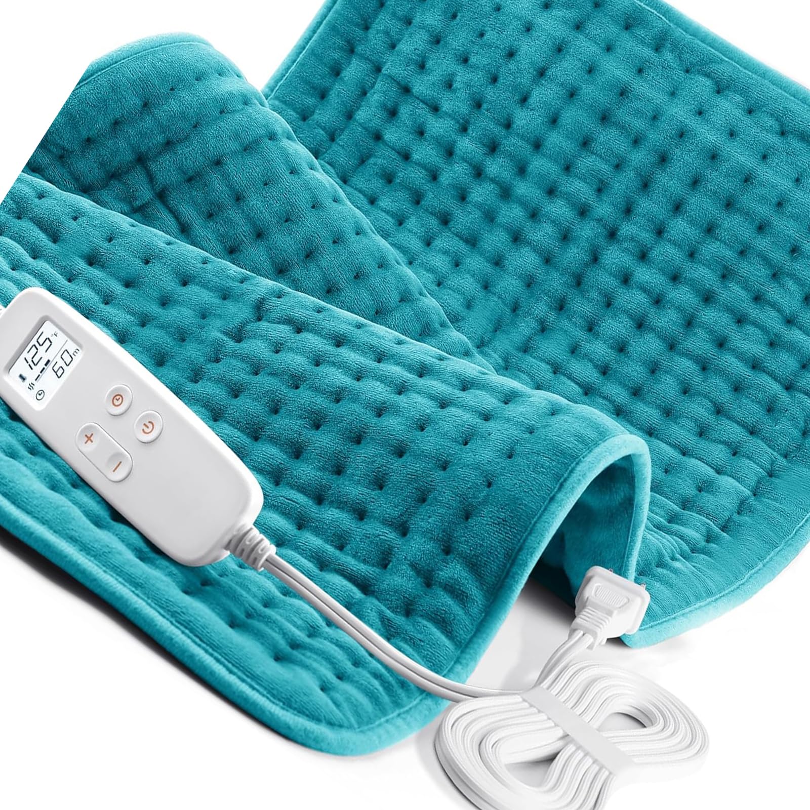 Electric Heating Pad for Back: VAAGHANM 33" x 17" Extra Large Heat Pad for Shoulder & Neck & Back - 6 Temperature Settings & Auto Shut-Off Timer Image