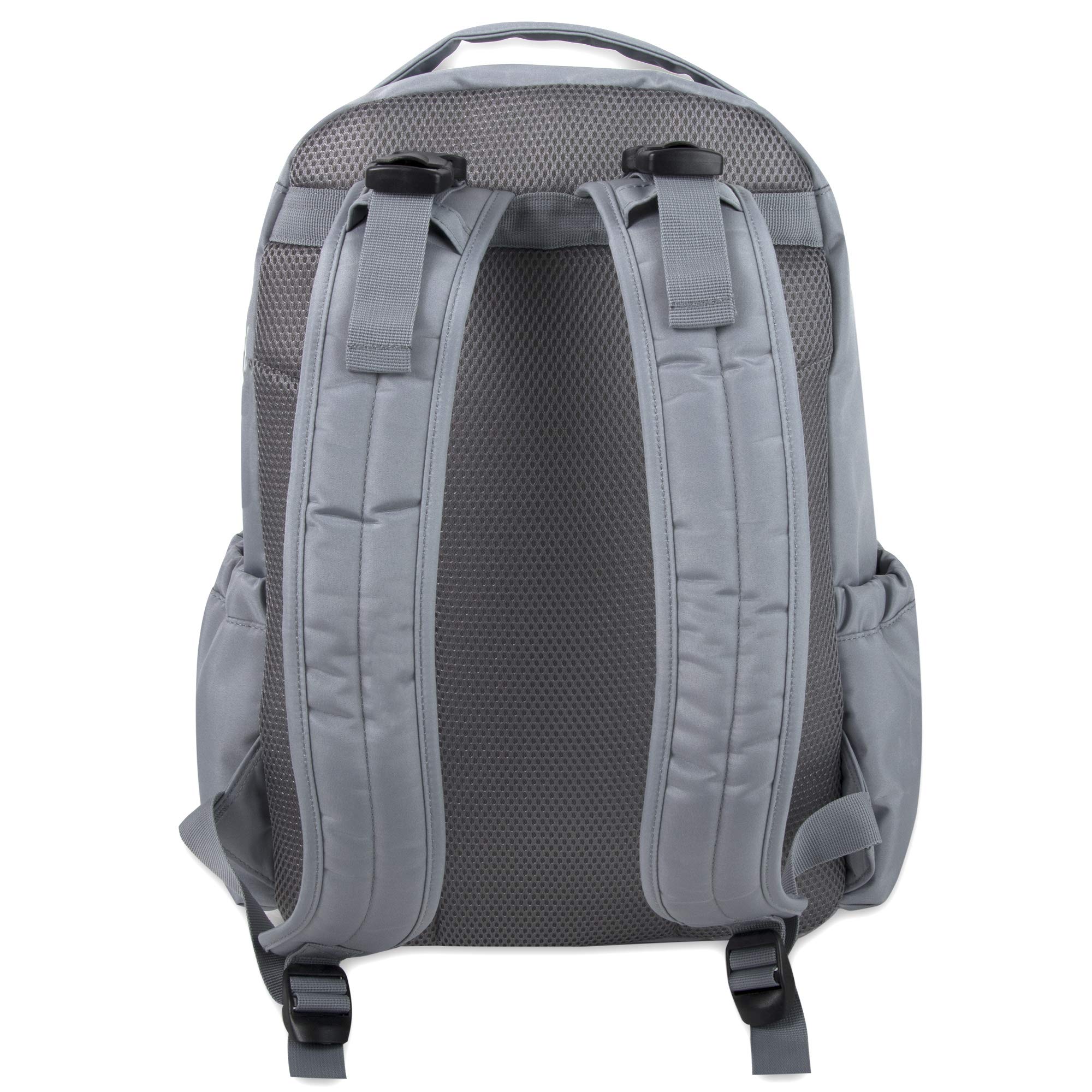FISHER-PRICE BABY Baby Essentials Fisher-Price Signature Morgan Quilted Backpack Diaper Bag with Changing Pad, Stroller Clips, Laptop Compartment (Gray)