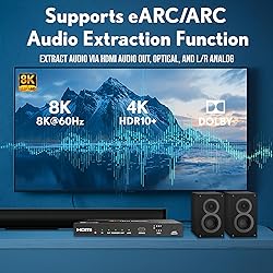 J-Tech Digital 8K HDMI Audio Extractor with eARC