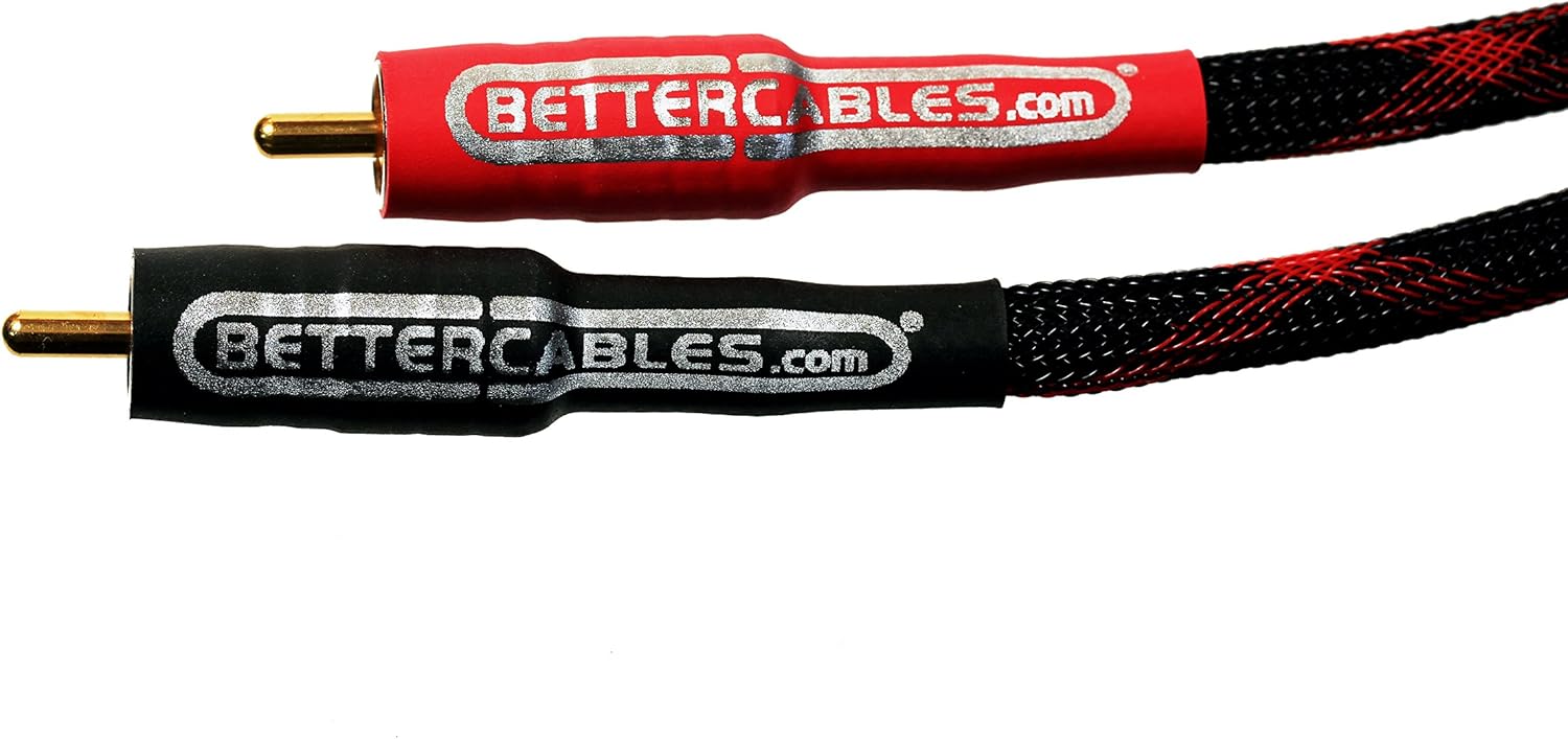 Better Cables RCA Cables - 3.28 feet (1 meter) - Stereo PAIR (2 cables) - Silver Serpent Anniversary Edition Audio Interconnect Cable - High-End, High-Performance, Premium Hi-Fi Audio: Electronics