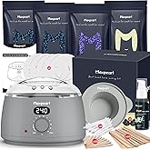 Maxpearl Hair Removal Waxing kit for Men, Nose & Ear Wax Kit with Silicone Pot - Hair Removal for Unwanted Coarse Male Body Hair - Mustache, Eyebrows, Underarms, Back, Chest, Legs and More