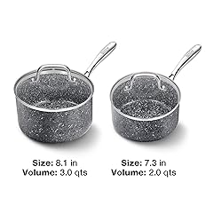 HLAFRG Saucepan Set with Lid, Nonstick 2Qt & 3Qt