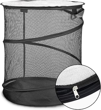 Amazon ゴミネット ボックス カラスよけゴミネット ゴミ箱 ゴミ収納 屋外用収納ゴミネット 107l大容量 ゴミ荒らし防止 反射板付き フタ付きゴミ箱 鳥やカラスからゴミを守る 高強度ネット材質 軽量 折り畳み ランドリー収納 洗濯かご 屋外収納ボックス 省スペース