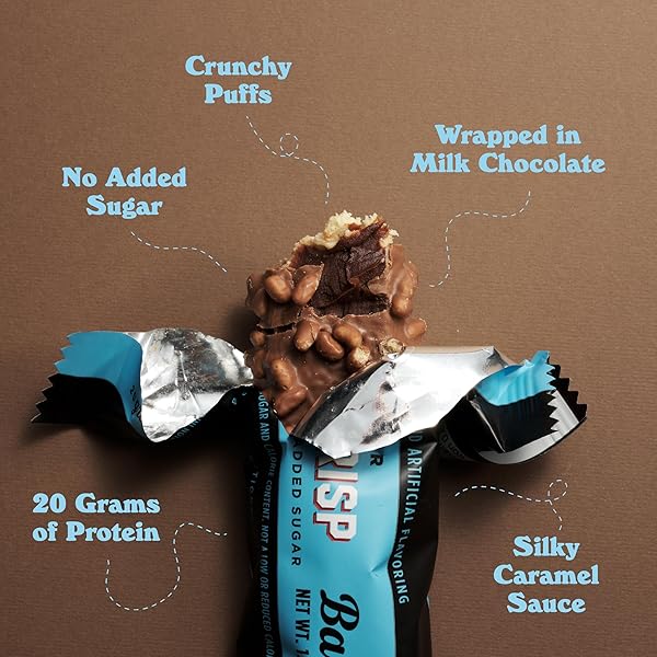 BAREBELLS PROTEIN BARS CREAMY CRISP – 12 COUNT, 20G HIGH PROTEIN TREATS – CHOCOLATE NUTRITION BAR WITH 1G TOTAL SUGARS – ON-THE-GO BREAKFAST OR POST-WORKOUT SNACK