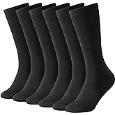 BONANGEL Thin Merino Wool Socks for Men, Mens Black Winter Thermal Wool Dress Crew Hiking Socks