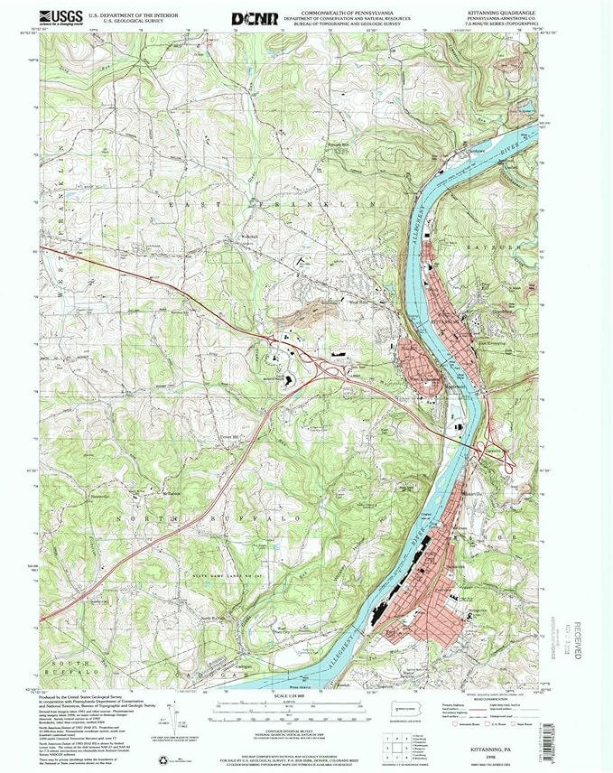YellowMaps Kittanning PA topo map, 124000 Scale, 7.5 X 7.