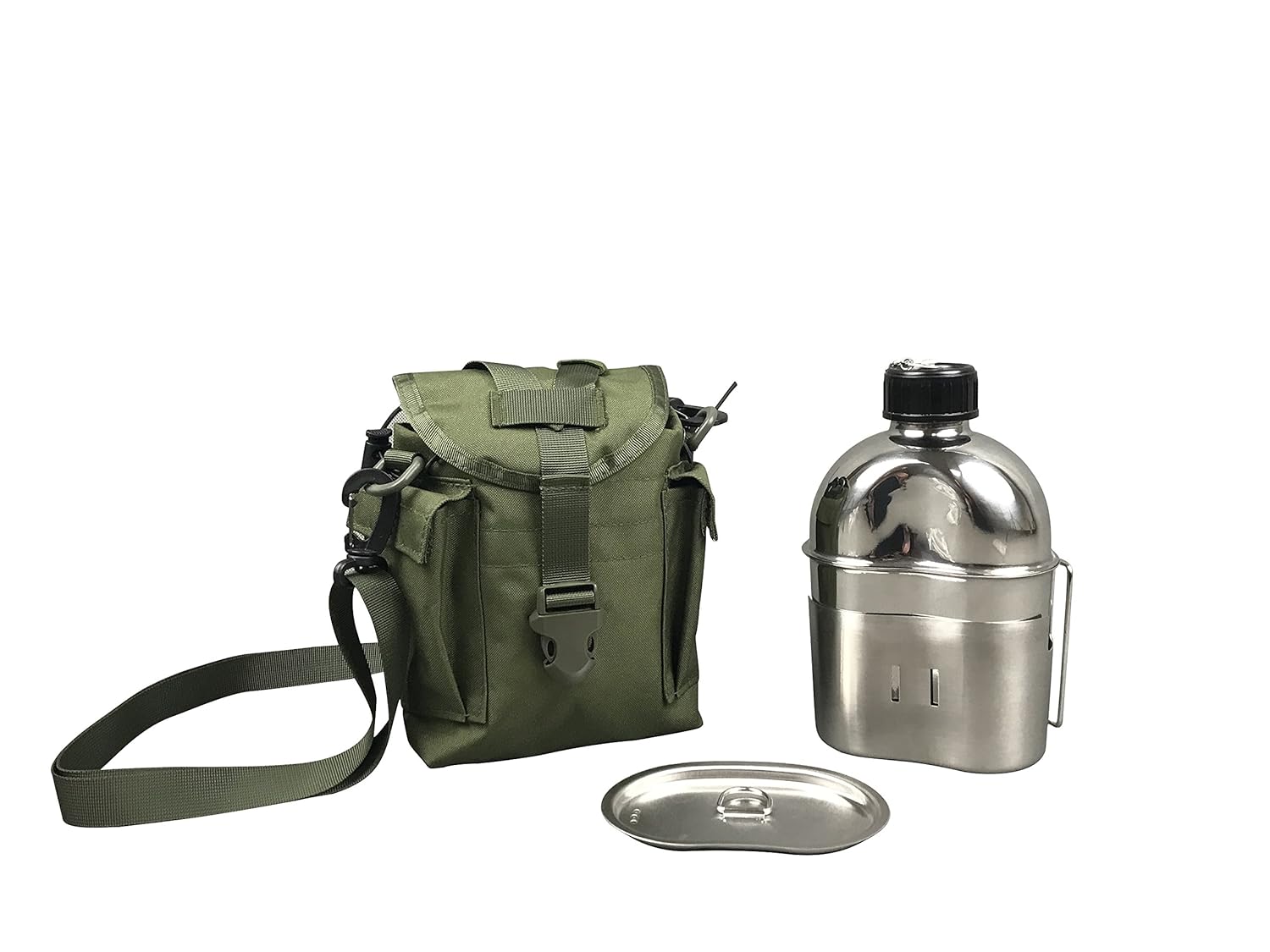 Jolmo Lander Military Canteen Cookware Set Camping Canteen Mess Kit Stainless Steel Canteen with