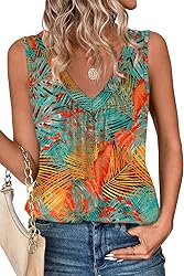 OFEEFAN Womens Summer Tops V Neck Tank for Women