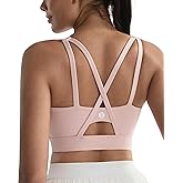 RUNNING GIRL Sports Bras for Women High Support, Molded Cup Strappy High Impact Sports Bras for Women with Sewn in Pads