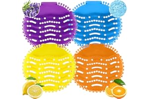 NAWTOR 12 Pcs Urinal Screens Deodorizer, Urinal Mats Scented Splash Mat Deodorizer Fresh Pads for Toilet, Bathroom, Restaurants, Offices, Schools, Hotels (Yellow & Purple & Blue & Orange)