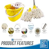 TDBS Floor Mop and Bucket Set 2pc Yellow Heavy‑Duty Wringer Mops for Floors view 2