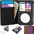 iPod Classic Case, Snugg Black Leather Flip Case [Card Slots] Executive Apple iPod Classic Wallet Case Cover and Stand Legacy Series