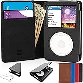 Snugg iPod Classic Case, Leather Flip iPod 7th Generation Case Executive Apple iPod Cover Wallet - iPod 7th Generation Legacy Series - Blackest Black
