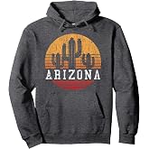 Arizona Hoodie Pullover - Vintage Retro Cactus Gift Pullover Hoodie