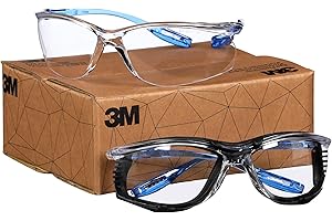 3M Safety Glasses, Virtua CCS and Virtua Sport CCS 2-Pack, Anti-Fog, Anti-Scratch, Clear Lens, ANSI Z87, Corded Ear Plug Control System, Removable Foam Gasket