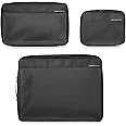 Briggs & Riley Compression Packing Cube Set for Women & Men - Bag Organizer for Checked Suitcase & Luggage, Pack Accessories for Vacation - 3-Piece, Black