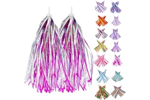 PLATT Kid's Bicycle Handlebar Streamers Colorful Ribbons Tassel for Girls Boys Bicycle Handlebar Scooter Handgrip (1Pair)