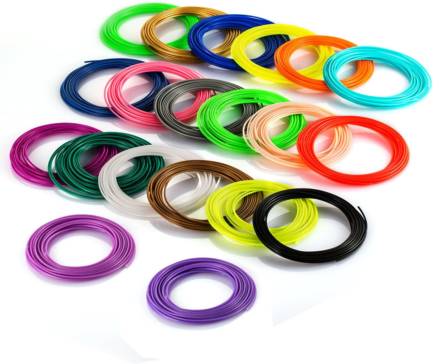 3D Pen Filament Refills, DIKI 1.75mm PLA Total 20 Different Colors 16 Colors 4 Luminous Colors 16ft Each for 3D Printing Drawing Pen and Printer, No odor and Fumes