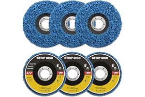ZEHIQ 6 Pack 4-1/2" x 7/8" Strip Discs Stripping Wheel, Rust Remover Wheel for Angle Grinder Remove Paint, Rust and Clean Welds Oxidation, Blue