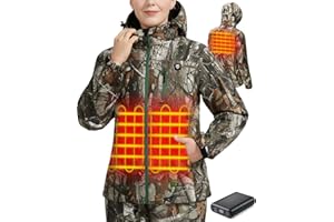 TIDEWE Heated Jacket for Women with Battery Pack (Black, Pink, Camo, Size S-XXL)