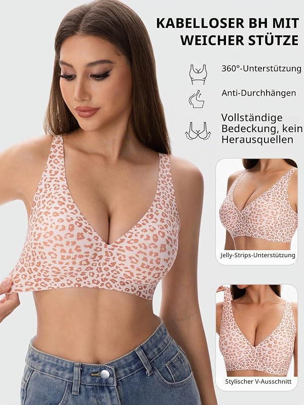 BH Damen Ohne Bügel Seamless Jelly BH Mit Tiefem V-Ausschnitt — Foto 2 von 6