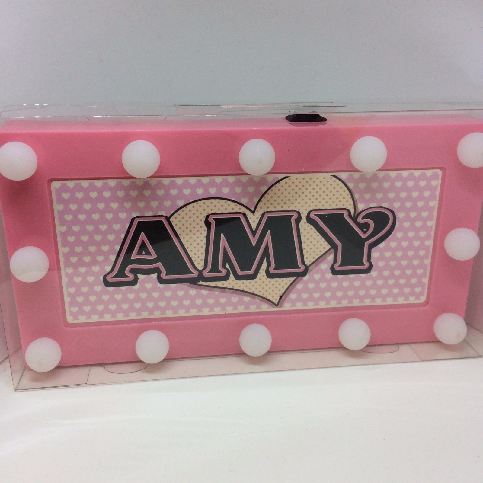AMY Childrens LED Personalised Name In Lights room Sign