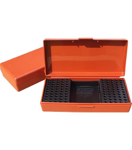 Scatola Porta Munizioni MTM P-100-22-24 – Per 100 Colpi .22 Long Rifle, Coperchio Trasparente, Prodotta In USA, Colore Blu Chiaro - 2