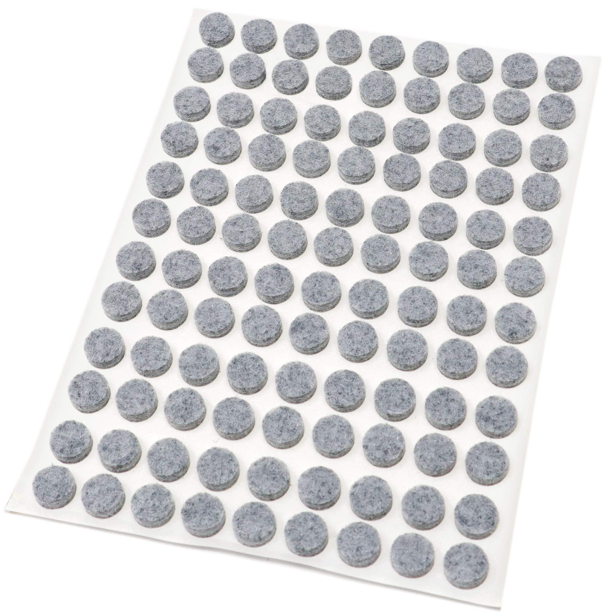Adsamm® / 108 x self-adhesive felt pads/Grey/ø 0.39'' (ø 10 mm) / round / 0.138'' / 3.5 mm thick stick-on furniture felt glides/Furniture & Chair Glides