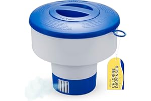 SEWANTA Floating Chlorine Dispenser for Pools Fits 3" Tablets - Pool Chlorine Floater with Adjustable Flow Vents Balanced Chemical Dispenser [3 Tablet Capacity] 7" Diameter Floater