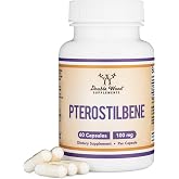 Pterostilbene 100mg, Potent Antioxidant, Superior to Resveratrol, 60 Caps | Full 100mg Trans-Pterostilbene, Longer Half-Life Than Resveratrol, Third Party Tested