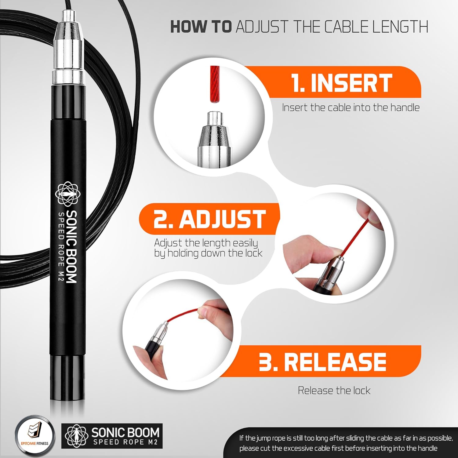 Sonic Boom M2 High Speed Jump Rope - Patent Pending Self-Locking, Screw-Free Design – Weighted, 360 Degree Spin, Silicone Grip with 2 Speed Rope Cables for Home Workout, & More : Sports & Outdoors