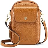 Kattee Small Leather Crossbody Bags for Women, Crossbody Cell Phone Purses Shoulder Handbags with Card Slots, RFID Blocking