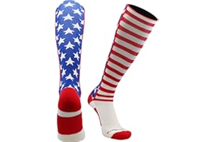 MadSportsStuff USA American Flag Stars and Stripes Over the Calf Socks Athletic