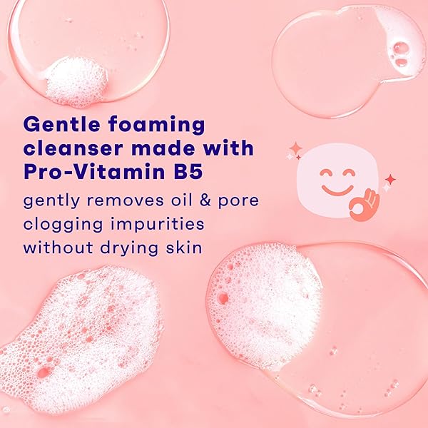 CLEAN & CLEAR ESSENTIALS OIL-FREE FOAMING FACIAL CLEANSER, DAILY FOAMING FACE WASH WITH PRO-VITAMIN B5 FOR SENSITIVE SKIN, GENTLY REMOVES OIL & PORE-CLOGGING IMPURITIES, FRAGRANCE-FREE, 8 FL OZ