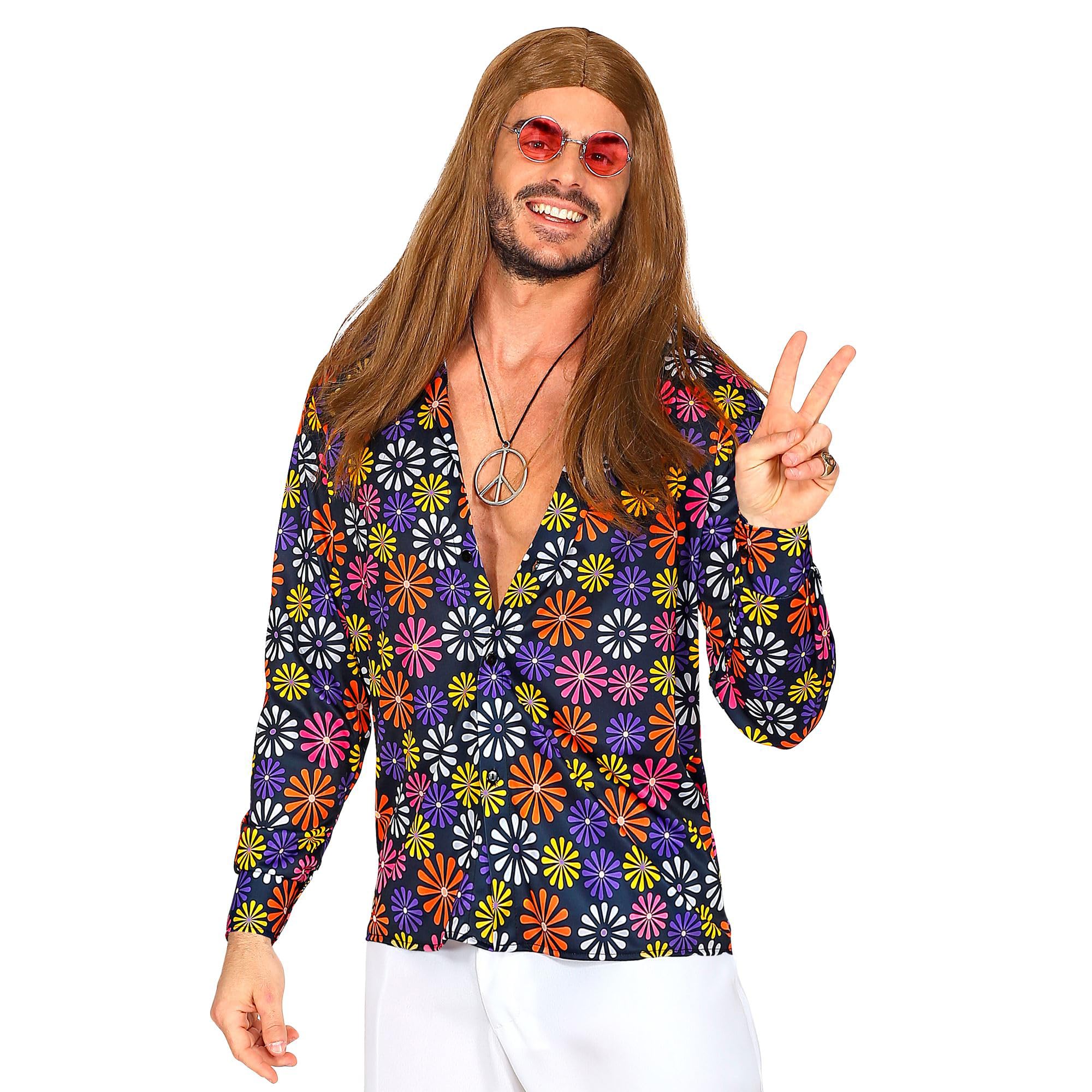 Widmann - 70s Groovy Style Costume, Shirt, Disco Fever, Carnival, Theme Party
