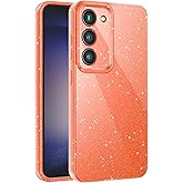 CUZMIGO Sparkly Case for Samsung Galaxy S23 Plus, Cute Neon Bright Color Phone Cases for Women Girls, Glitter Shiny Bling Slim Fit Soft TPU Shockproof Cover with Camera Protection, Orange