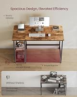 VASAGLE Computer Desk 120x60 cm with Left/Right Shelves Industrial Rustic Brown view 3
