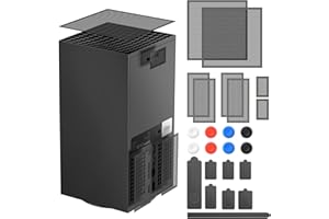 FASTSNAIL Dust Cover for Xbox Series X Console, 2 Pack Vent Filter PVC Dustpoof Mesh Case and Silicone Dust Plugs for USB/HDMI Port Compatible with Xbox Series X Game Console, Includes 8pcs Joystick Caps