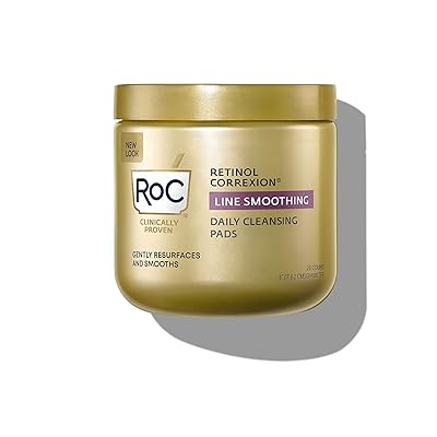 RoC Daily Resurfacing Disks, Hypoallergenic Exfoliating Makeup Removing Pads, 28 Count (packaging may vary)