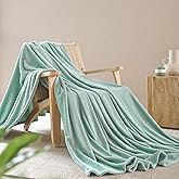 Sage Green Fleece Throw Blanket Twin Size, Soft Warm Fuzzy Cozy Blankets for Bed Couch, Plush Microfiber Flannel Blanket Suitable for All Seasons, Women Men Gift, 60x80 Inches