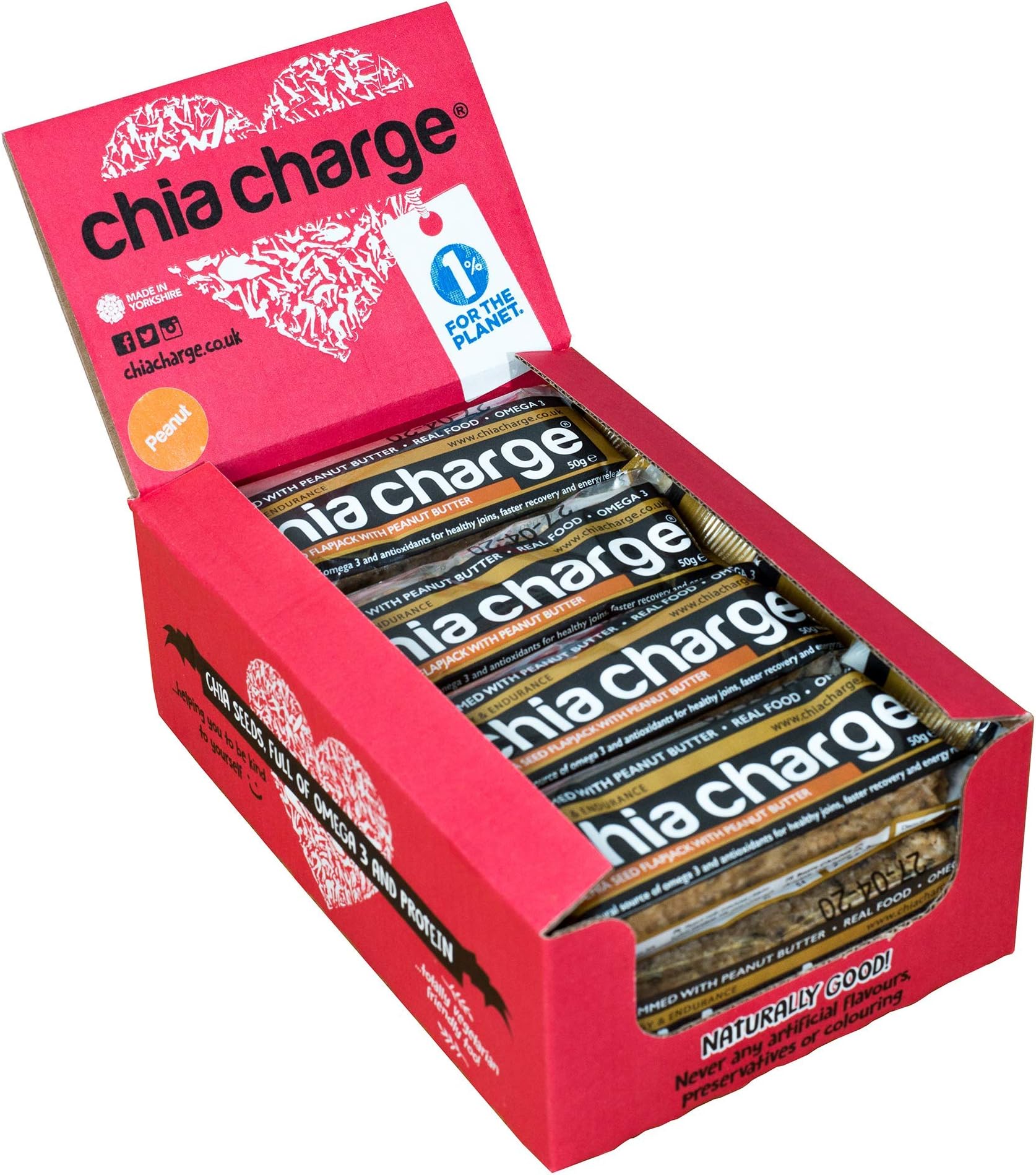 Peanut Butter Flapjacks 10 + 2 Free - Energy Bars - Healthy Snack Bar - Yorkshire Bakery - 1 Per Cent for The Planet - Natural Protein - Peanut Butter - Breakfast Bar