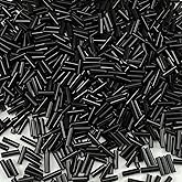 LIMAOLLY 90g Bugle Beads 2x7mm Mini Long Tube Seed Bead Glass Craft Beads AB Color Loose Spacer Beads for Earring Bracelets Necklace Waist Beads Jewelry Making(Black)