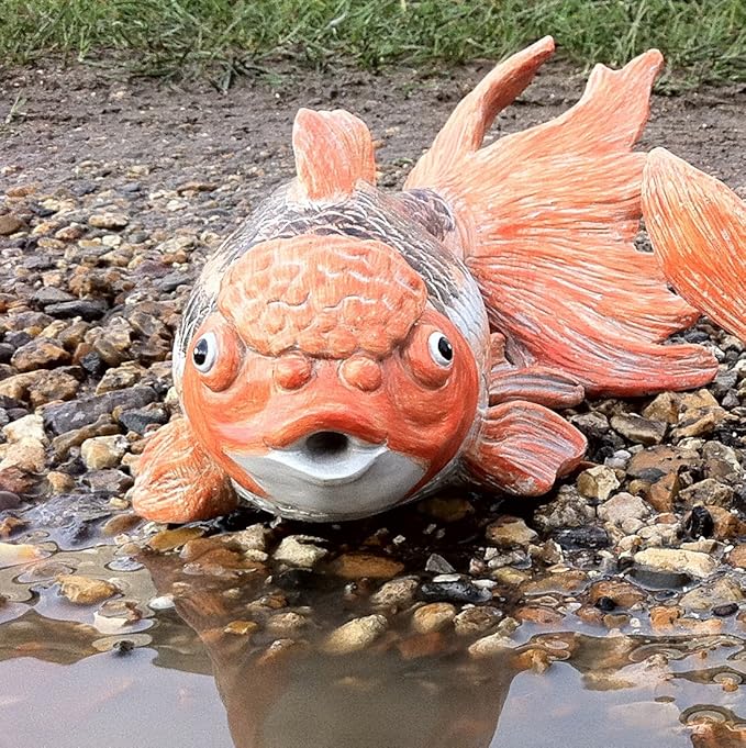 Delightful Large Koi Fish Facing Garden Statue Ornament for Indoor and Outdoor Use Amazon.co.uk