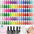 beetles Summer Gel Polish Set - 36 Colors Neon Gel Nail Polish Pink Red Green Blue Yellow Nail Polish with 4Pcs Base Top Coat Soak off Colorful Holidays Collection UV Gel Nail Art Gifts for Women