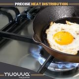 nuovva Pre-Seasoned Cast Iron Skillet 10in Frying Pan Oven Safe Black view 9