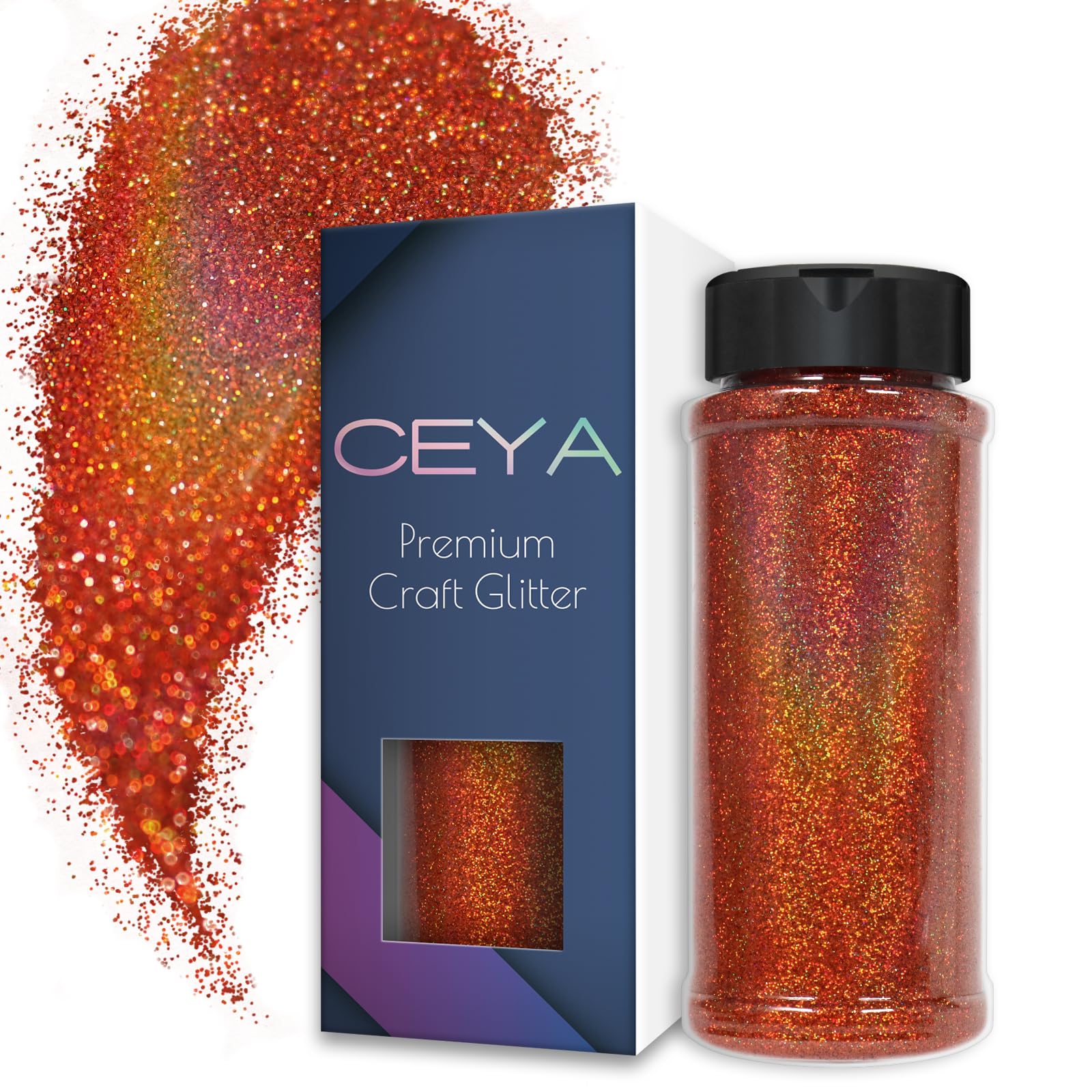 Ceya 3.5oz/ 100g Ultra Fine Glitter Powder Laser Bronze Holographic Glitter 1/128” 0.008” 0.2mm for Slime Epoxy Resin Craft Tumbler Jewelry Nail Art Festival Makeup Scrapbook Painting Wedding Cards