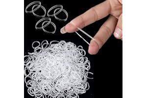 500-Pack Poly Elastics, Non-slip Rubber Hair Bands for Girls - Clear, Large Size