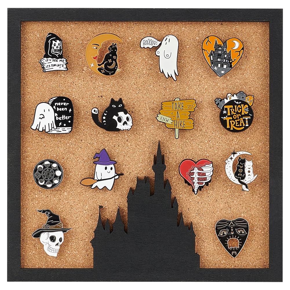 BENECREAT Square Pin Board Cork Board Wall Mounted Cork Board, 0.8"/20mm Thick Bulletin Display Board for Brooch Pin Storage, Office Home and School Decor, 20x20cm