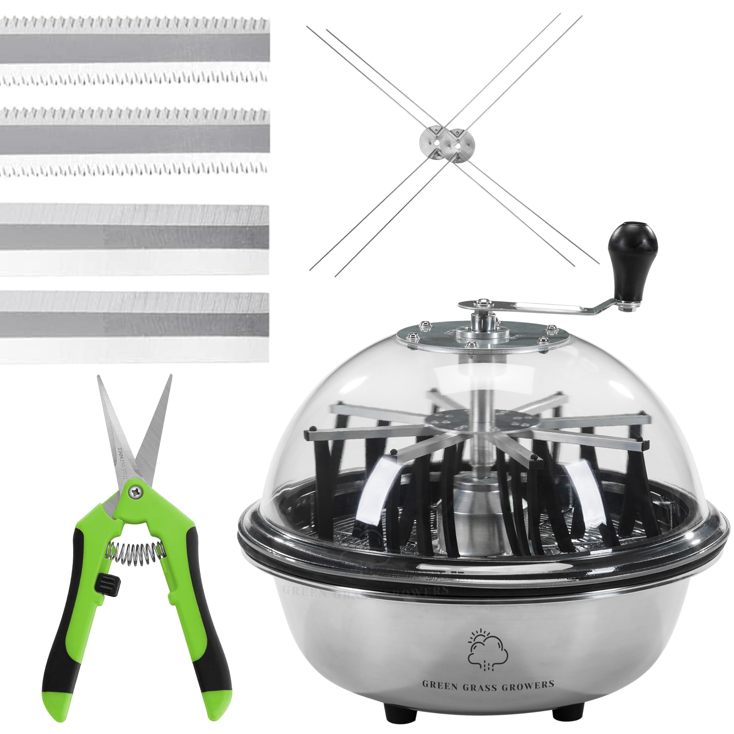 Leaf Bowl Trimmer by Green Grass Growers | Stainless Steel Herb and Pot Pourri Cutter | Leaf, Buds, Twigs, Roots Pruning for Hydroponics, Garden Lawn Plants | Bowls and Chopper Sharp as 30 Scissors